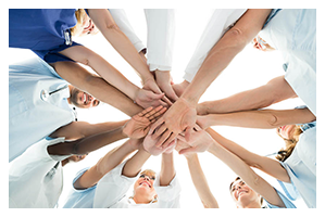 team hands